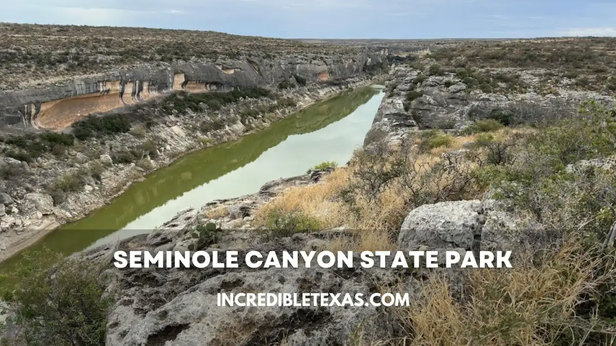 Seminole Canyon limestone gorge and ancient Fate Bell rock art shelter