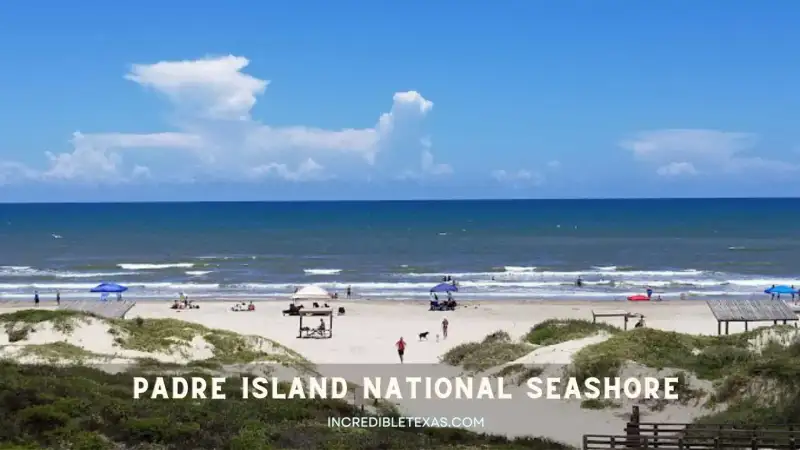 Expansive sand dunes and turquoise surf along the undeveloped coast of Padre Island National Seashore