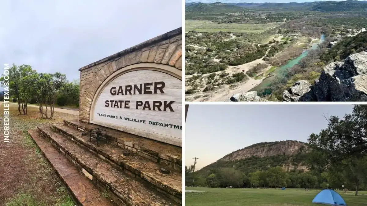 Limestone bluffs along the spring-fed Frio River at Garner State Park in Concan Texas