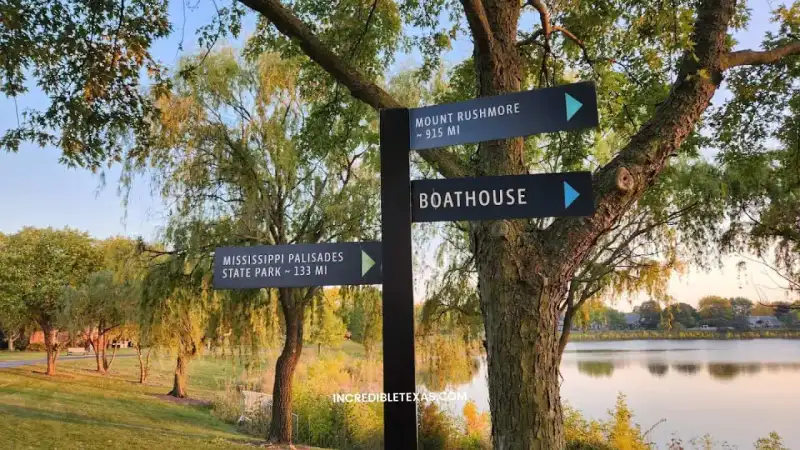 Scenic shoreline view of Lake Arlington waters, boat docks, and native Texas parkland