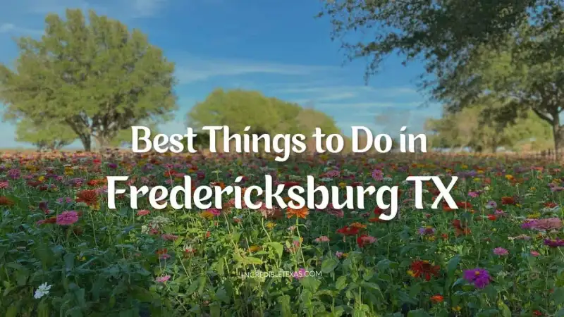 Scenic view of historic Main Street and Texas Hill Country architecture in Fredericksburg Texas
