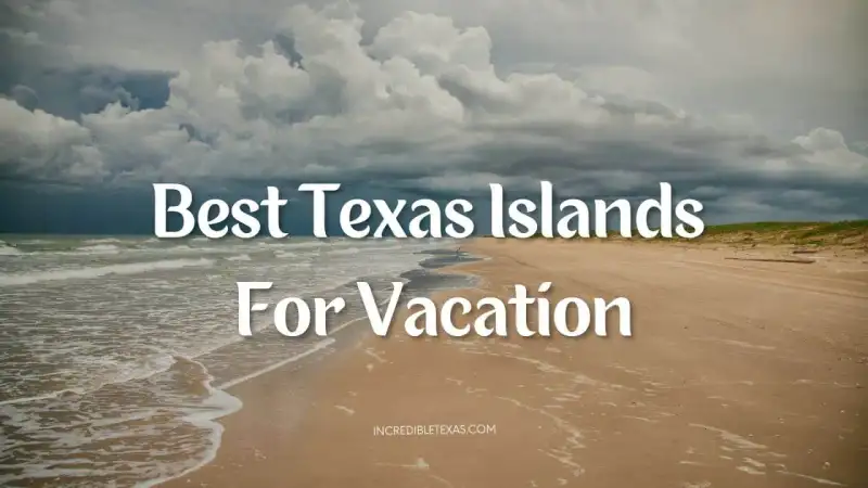 Aerial coastal view of Texas barrier islands with white sand beaches, turquoise Gulf surf, and coastal marshes
