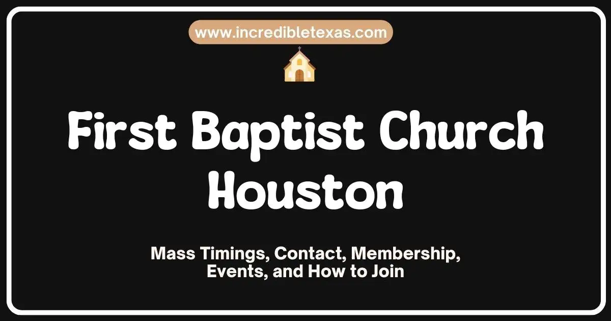 Exterior view of First Baptist Church Houston sanctuary and campus grounds along the Katy Freeway