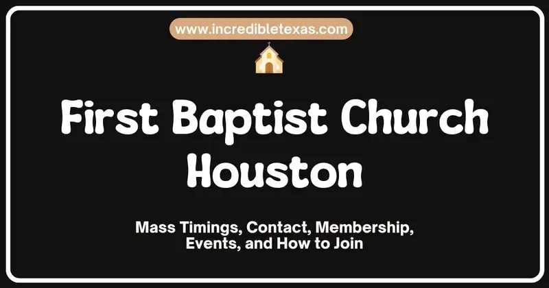 Exterior view of First Baptist Church Houston sanctuary and campus grounds along the Katy Freeway
