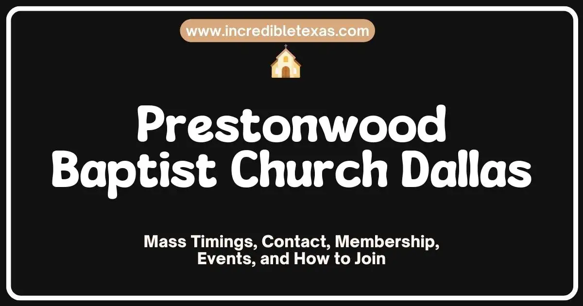 Exterior facade and manicured grounds of Prestonwood Baptist Church in Plano Texas