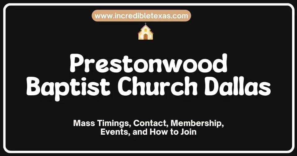 Exterior facade and manicured grounds of Prestonwood Baptist Church in Plano Texas