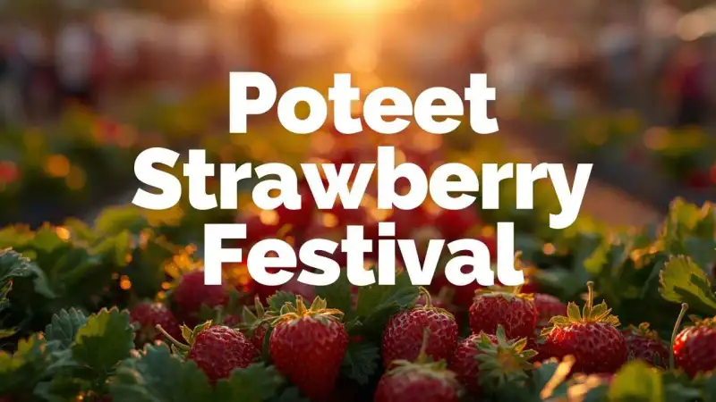 Strawberries and carnival rides during the annual Poteet Strawberry Festival in Atascosa County Texas