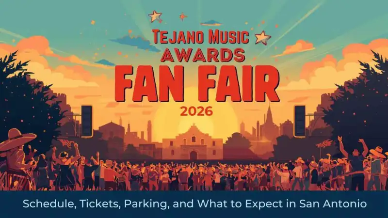 Tejano music artists and spectators gathered outdoors at Hemisfair in downtown San Antonio