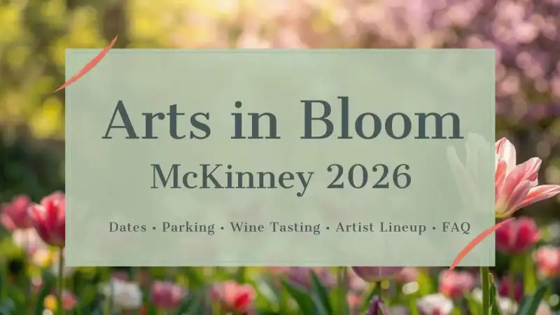 Outdoor artist tents, pedestrian visitors, and historic brick facades in Downtown McKinney