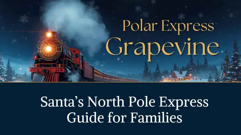 Santa Claus greeting children in festive holiday pajamas aboard the Grapevine Vintage Railroad coach