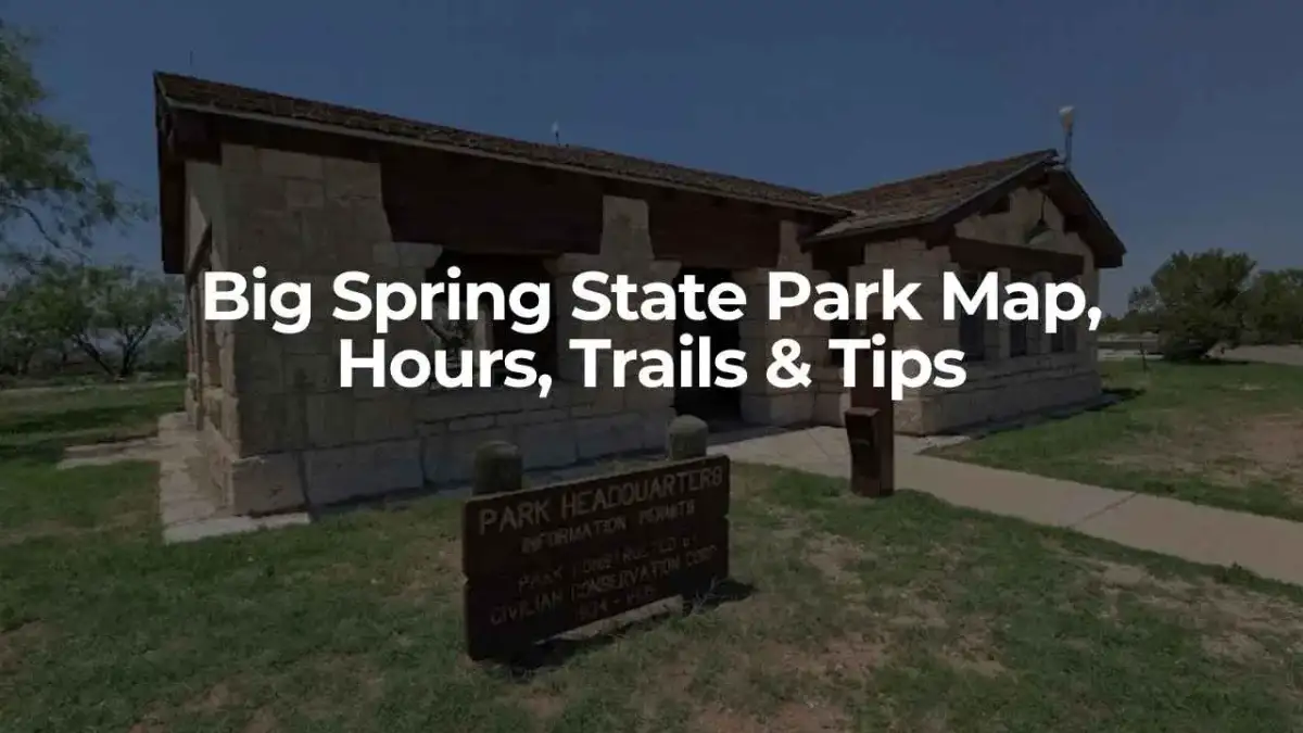 Panoramic view of Scenic Mountain limestone bluff and West Texas plains at Big Spring State Park