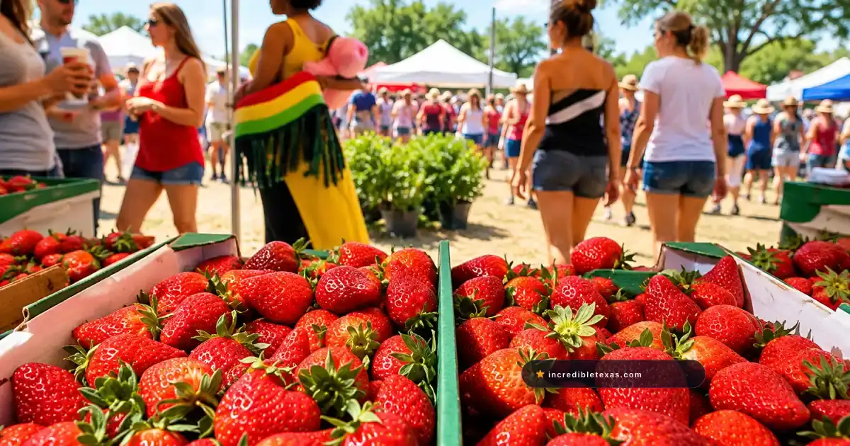 Fresh Poteet strawberries on display at the Atascosa County festival