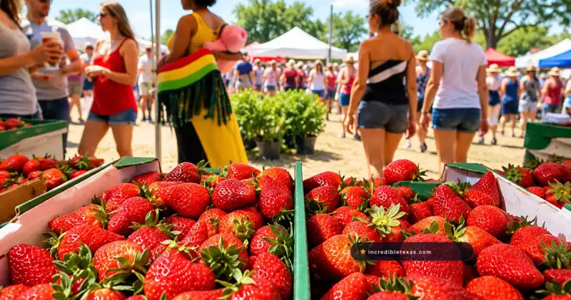 Fresh Poteet strawberries on display at the Atascosa County festival