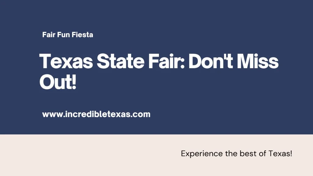 Texas State Fair promotional banner graphic with event announcements and branding