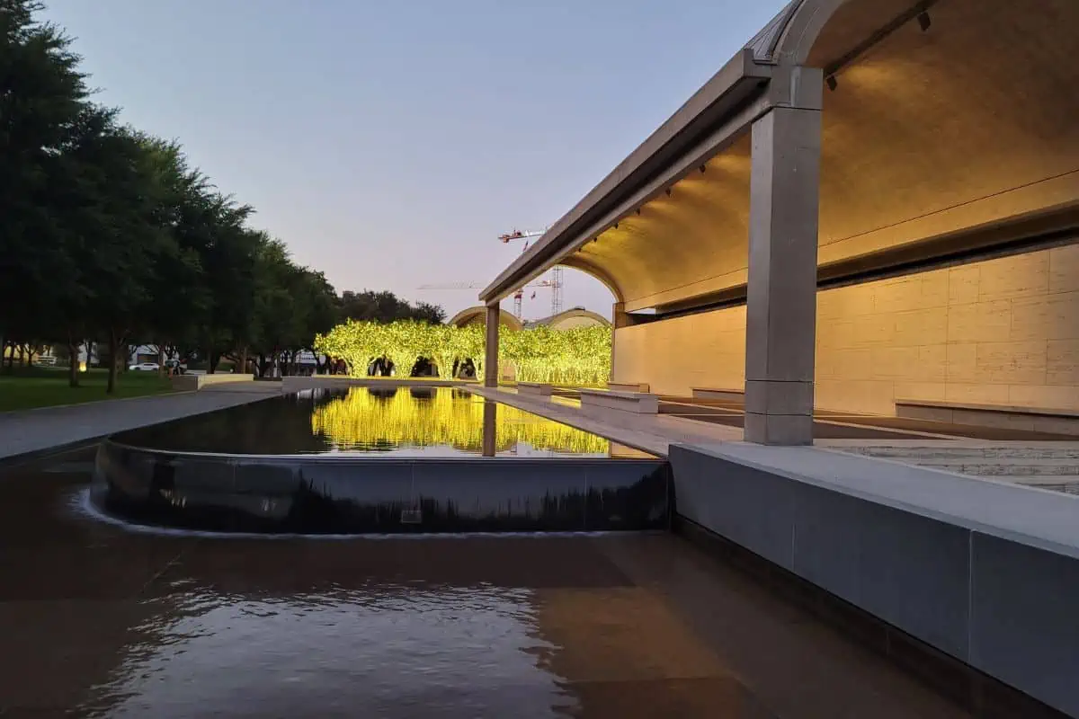 The Kimbell Art Museum architecture, representing the caliber of art institutions in North Texas