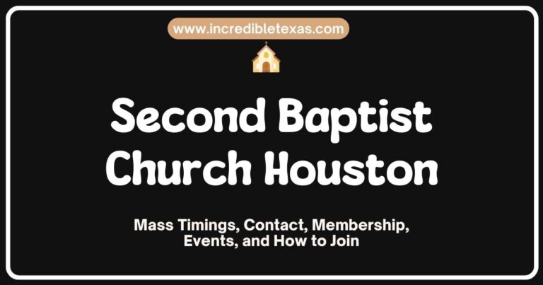 Exterior view of Second Baptist Church Houston showcasing its modern architecture and welcoming entrance, highlighting the church's vibrant community and diverse worship services.